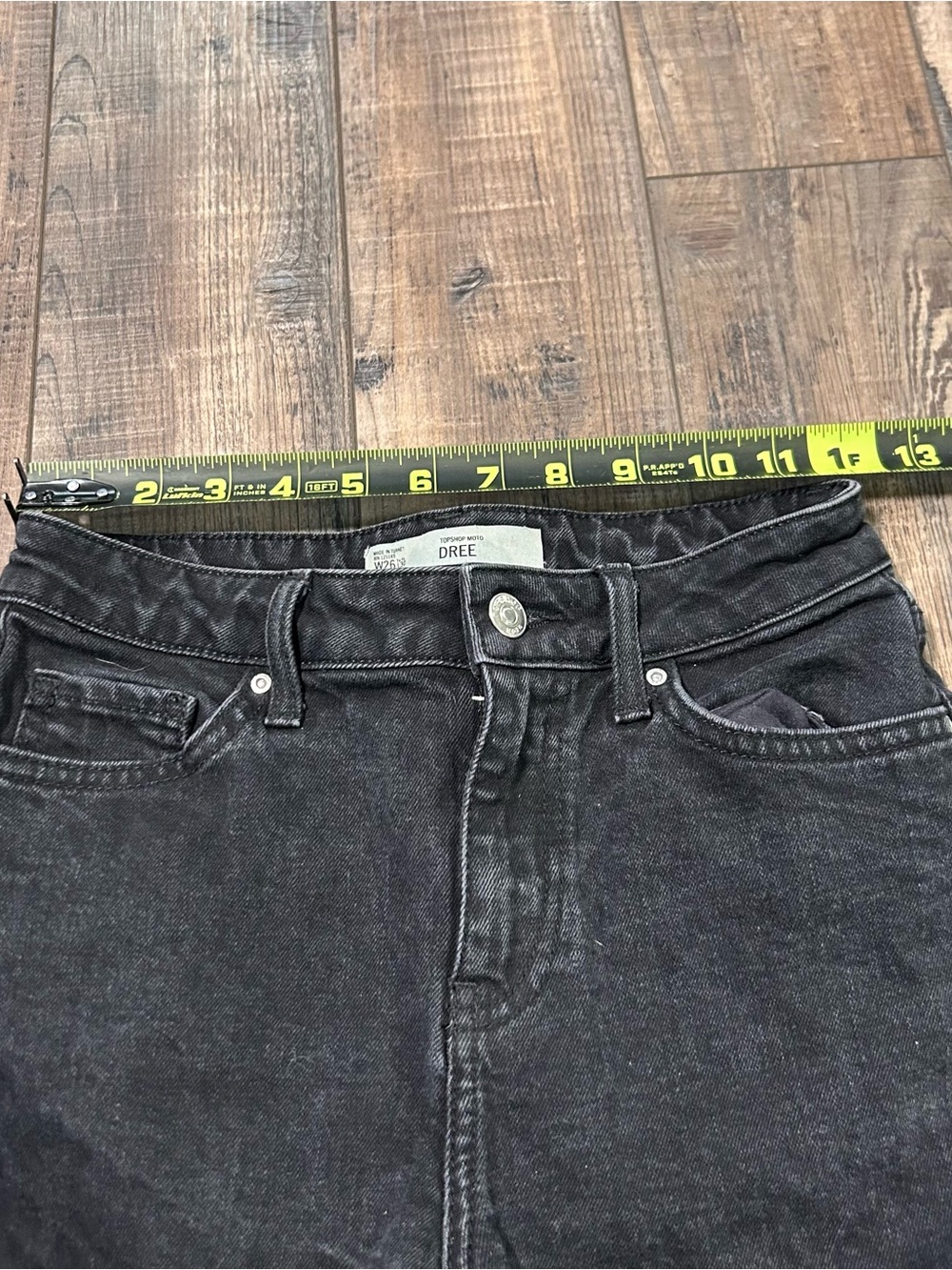 Topshop Moto Dree Cropped Kick Flare Jean Size 26 High Rise Stretch Exposed Zip - Picture 7 of 9